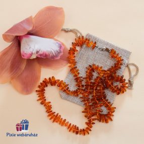 Borostyán felnőtt nyaklánc konyak