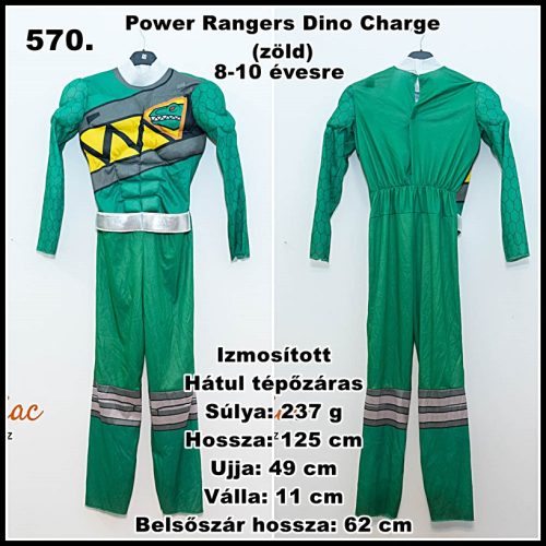 Power Rangers Dino Charge (zöld) jelmez 8-10 éves fiúra 