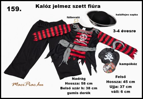 Kalóz fiú jelmez szett 3-4 évesre