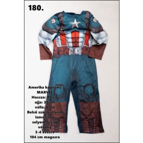 Amerika kapitány MARVEL fiú jelmez (izmosított)