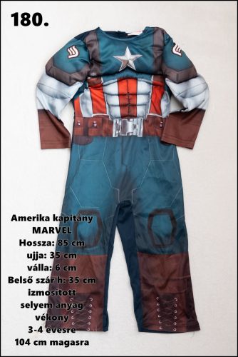 Amerika kapitány MARVEL fiú jelmez (izmosított)