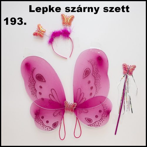 3 részes pink szinű pillangó jelmez szett új