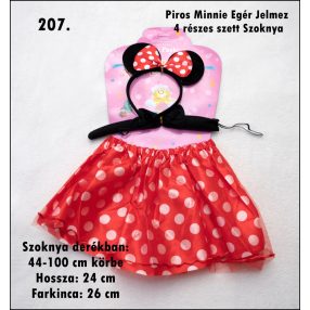   Piros alapon fehér pöttyös 3 részes jelmez kislányra Minnie egér szett Új! 