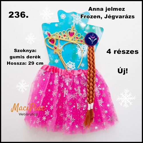 Anna jelmez 4 részes szett Frozen, Jégvarázs Új!