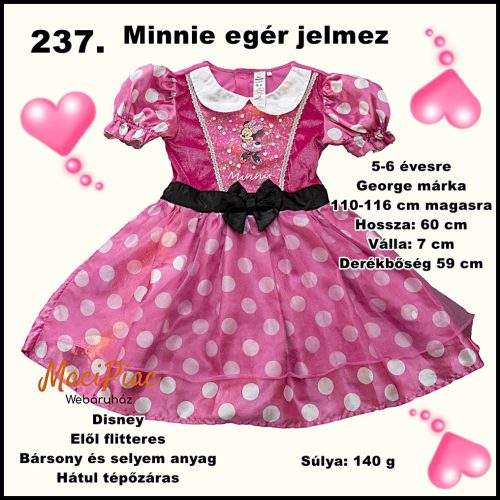 Minnie egér lány jelmez 5,6 évesre