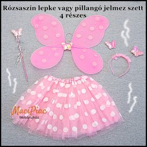   4 részes rózsaszín lepke vagy pillangó jelmez szett kislánynak új!