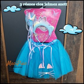   Kék cica jelmez varázspálcával 3 részes jelmez szett Új! 