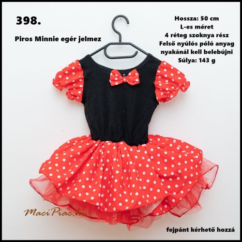 Piros Minnie egér  3-5 évsre lányra jelmez