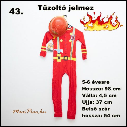 Tűzoltó fiú  jelmez 5-6 évesre