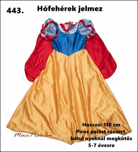 Hófehérke mesehős lány jelmez 5-7 évesre