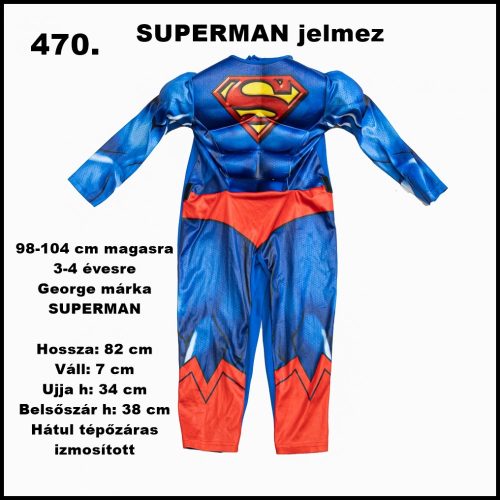 Superman, szuperhős fiú jelmez 3-4 évesre