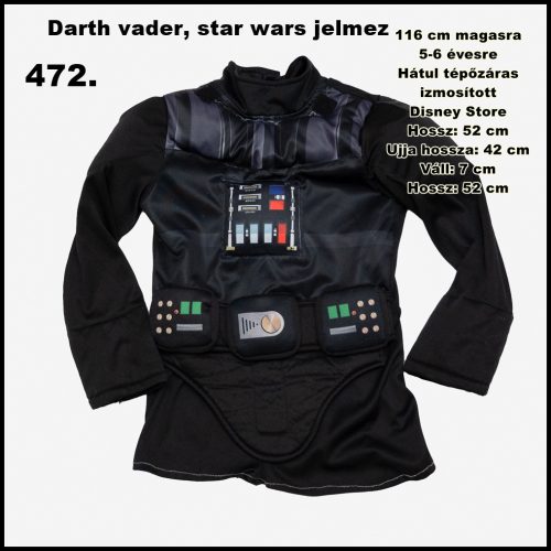 Star Wars Deluxe Darth Vader Jelmez Gyermekeknek - Csillagok Háborúja felső rész 5-6 éves fiúra Disney STORE