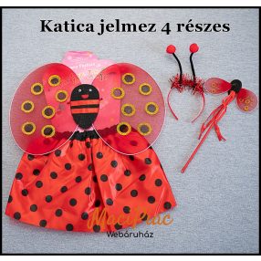 4 részes piros pöttyös katica jelmez szett új!