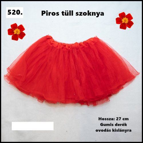 Piros tül szoknya kislányra