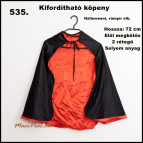   Kifordítható fekete piros selyem anyagú köpeny, palást Újszerű!