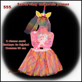   Szivárvány unikornis 2 részes szett jelmez ruha kislánynak Új!