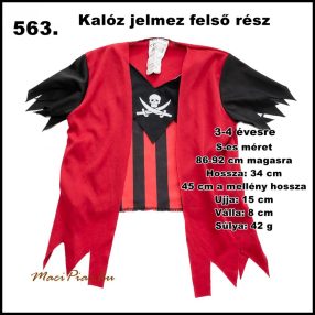 Kalóz fiú jelmez felső rész 3-4 évesre