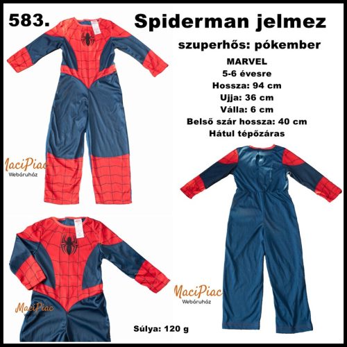 Marvel szuperhős Spiderman Pókember jelmez 5-6 éves fiúra