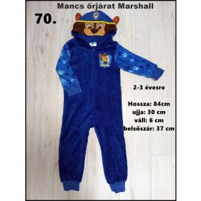 Mancs őrjárat Marshall gyerek jelmez, overal 2-3 évesre