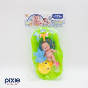   Kádjáték zacskóban, kád, gumiállatkák, baba, játékok, mini úszógumi, cumisüveg FUNNY BATHE SET