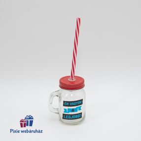   Szívószállas mini üveg bohár Én vagyok a legjobb felírattal