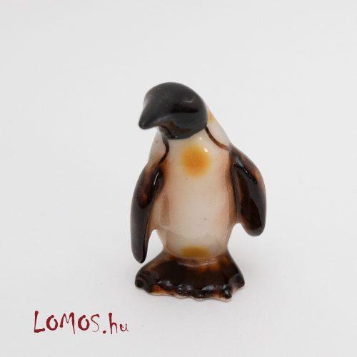 Porcelán mini figura, nipp pingvin