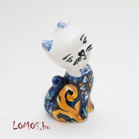 Porcelán cica figura dekoráció, nipp