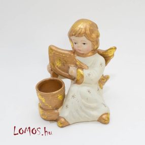   Angyal karácsonyi gyertyatartó porcelán figura dekoráció, nipp
