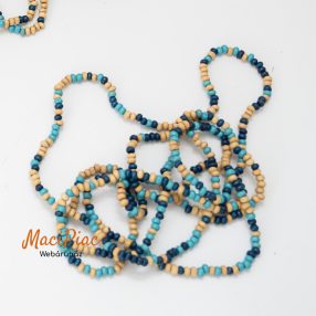 Fa apró gyöngyös nyaklánc 68 cm hosszú (kék)