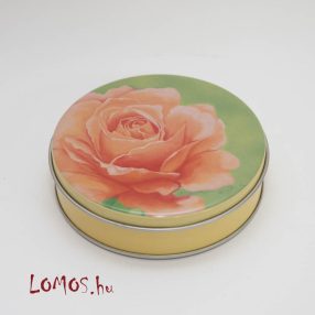   Kerek fém doboz, levehető tetővel Rózsa mintával HELU+EUROART