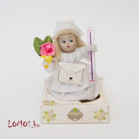   Gyógyulj meg kérlek bonbon…üres doboz, jópofa figurával, nővérke hőmérővel