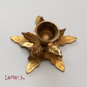   Réz levél mintás gyertyatartó asztali 1 szál gyertyának