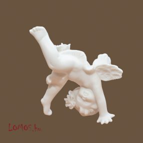 Angyalka kezen áll porcelán matt figura, dekoráció