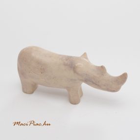   Természetes kőből kézzel faragott rinocérusz figura, nipp, disztárgy 