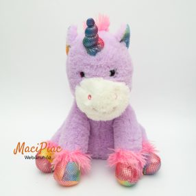   Plüss lila egyszarvú, unikornis csillámos, szivárvány puha ölelnivaló Cuddles time