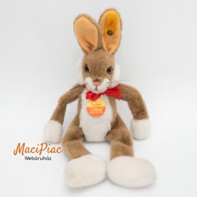   Plüss Steiff nyúl, nyuszi, finom puha, piros selyem masnival a nyakában