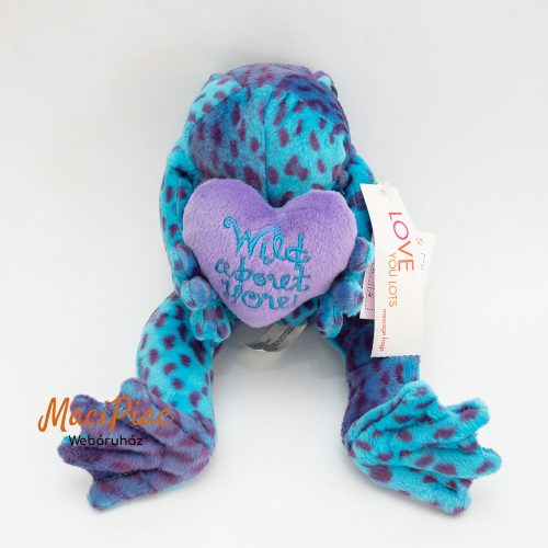 Plüss béka szívvel LOVE Vtg Commonwealth Blue Purple plüss VALENTINE FROG Heart "WID RÓLUD"