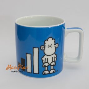   Kék porcelán nagyobb méretű bárány mintás Német bögre   Sheepworld 42476 Wortheld kupa "Elég rossz ma az ELAN-vételem!"