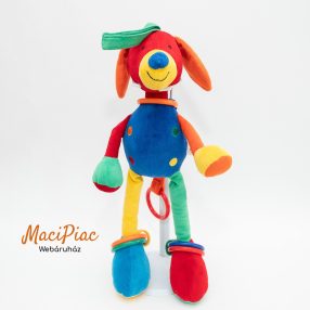   Plüss színes kutya babának csörgő, zörgő, rágókat, akasztható nagyobb méretű Jellycat