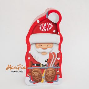    Mikulás alakú levehető tetejű karácsonyi fémdoboz, fém díszdoboz 2021-es Kitkat