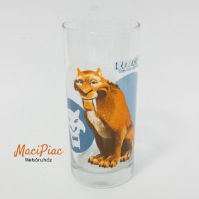   ICE AGE 4 Jégkorszak Diego, a kardfogú tigris mintás üveg pohár ritkaság!
