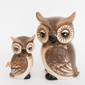   Porcelán bagoly őszi figura nipp, dísztárgy, dekoráció 2 db