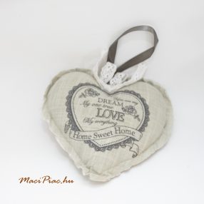   Szív dekorációs pána, kasztós LOVE Home Sweet felíratokkal Új!