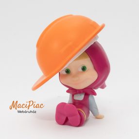   Kislány Masha narancssárga építkezési sisakban felújít, fest (Masha and the Bear) Gumifigura Simba Extra ritkaság!