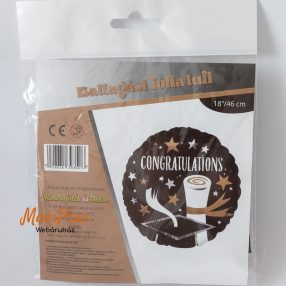   Ballagási fólia lufi 46 cm (fekete, kerek) csomagban, nincs felfújva