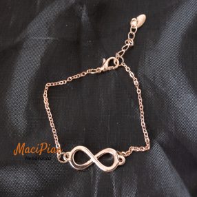   Állítható női karkötő, a végtelenség jelével, rózsaarany ötvözetből organza tasakban LBVYR La Gacilly Francia Új!