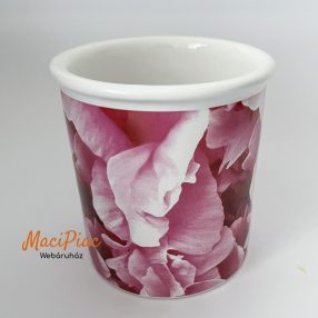   Finom minőségi porcelán pohár, bögre fül nélkül rózsaszín rózsa mintával Német ASA SELECTION GARMANY 