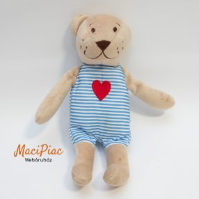   Ikea Fabler Björn piros szívecskés csíkos pizsama ruhás plüss maci