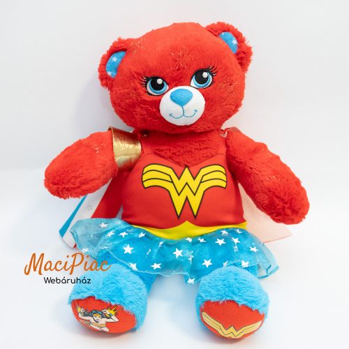 Piros kék puha ölelnivaló Wonder Women plüss maci DC Comics / Build A Bear 