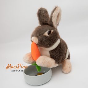   Plüss élethű, aranyos nyúl, nyuszi barna, sárgarépával JMV